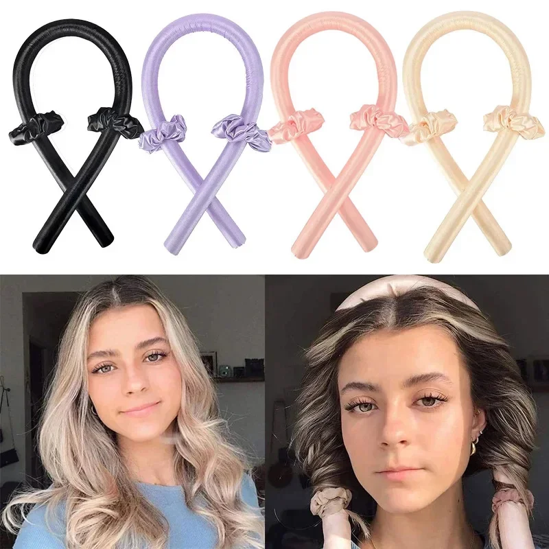 Heatless Curling Rod Headband for No Heat Silk Curls Ribbon Hair Rollers Sleeping Soft Headband Lazy Hair Accessoires hair styling tool,hair curling tools