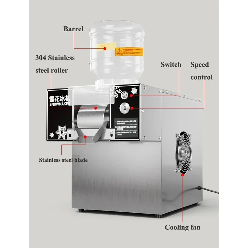 Desktop Mini Snowflake Ice Machine slushy machine High-Power Snowflake Crusher Korea Bingsu Machine Automatic Snow Ice Maker