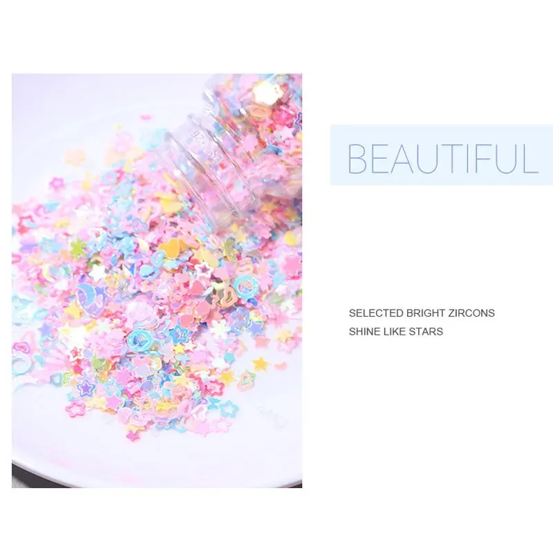 Sequin Embroidery Accessories Sequin Sewing Accessories Sequins for Crafts Sequins Accessories Sequins Jewelry Accessories Nightglow Handmade DIY Sequins Five Star Moon Mermaid Concubine Shell Snowflake Multiple Sequins Blended Polychrome 10ml