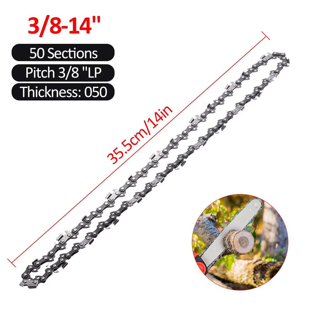 14/20 Inch Steel Chainsaw Chains 3/8LP 0.05 Electric Saw 50/76 Drive Link Chain Replacement 3Pcs Garden Cutting Lumber Hand Tool
