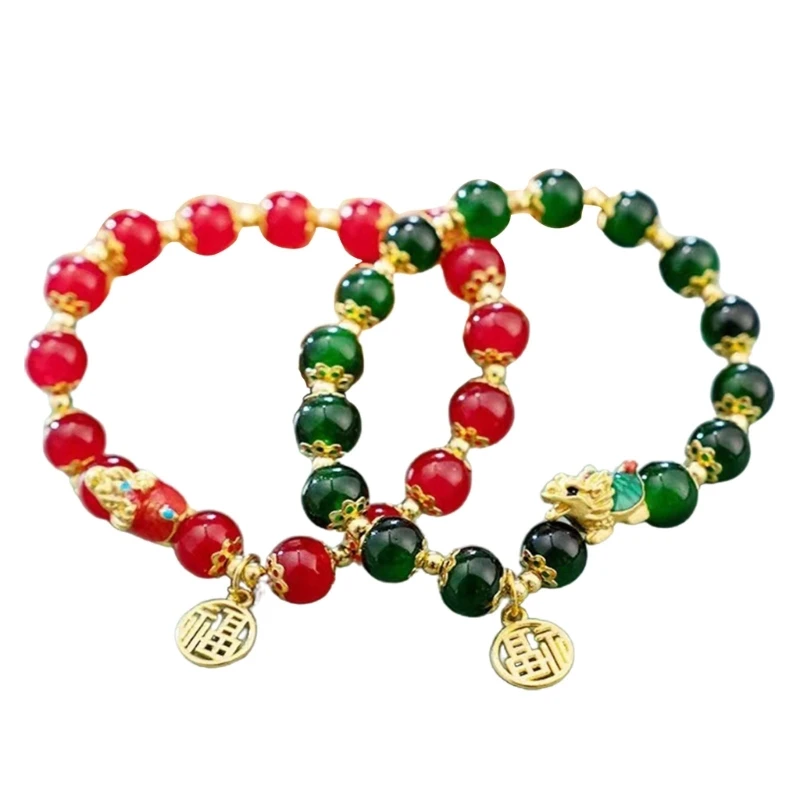

Year of Dragon Bracelet for Women Creative Ethnic Chinese Dragon Bracelets 2024 New Year Amulet Jewelry Gift Drop Shipping