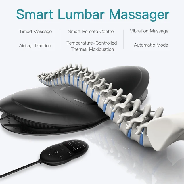 Electric Lumbar Traction Waist Massager Inflatable Hot Compress Back Cervical Stretcher Support Massage Air Pressure Pain Relax 2