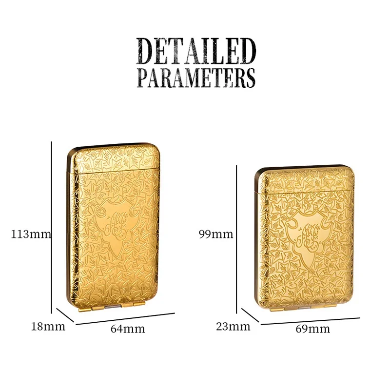 亜鉛合金喫煙収納ケース,ヴィンテージ刻印タバコボックス