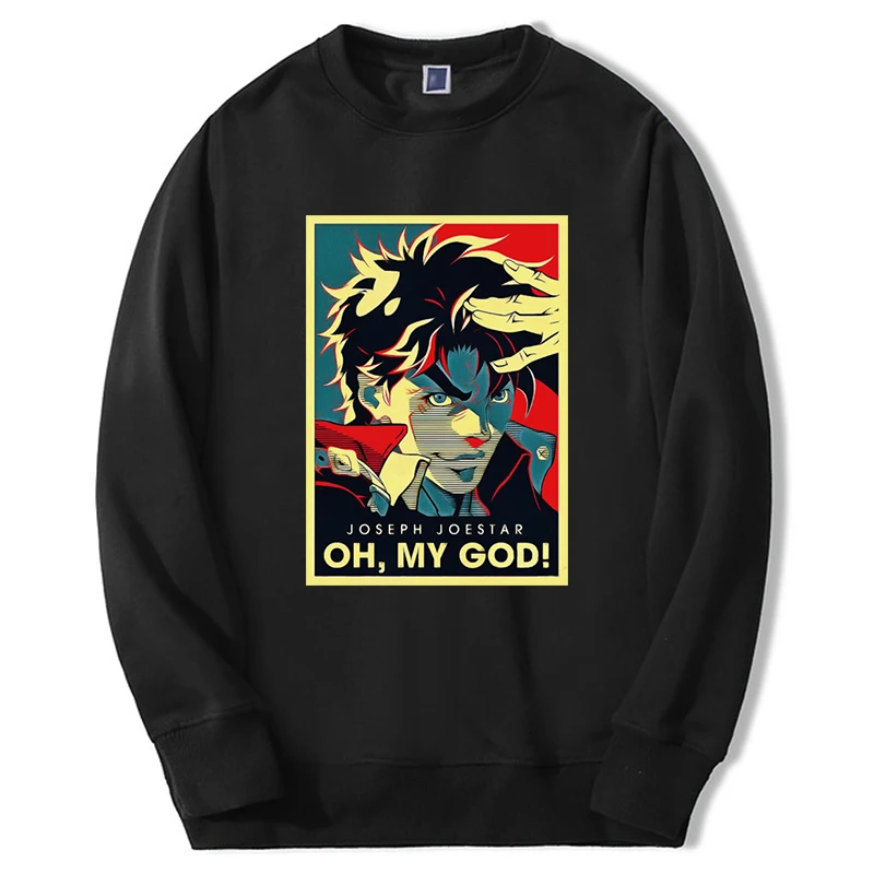 

JOJO's Bizarre Adventure Unisex Hoodie Japanese Anime JOJO Printed Men's Sweatshirts Round Neck Spring Cool Pullover Streetwear