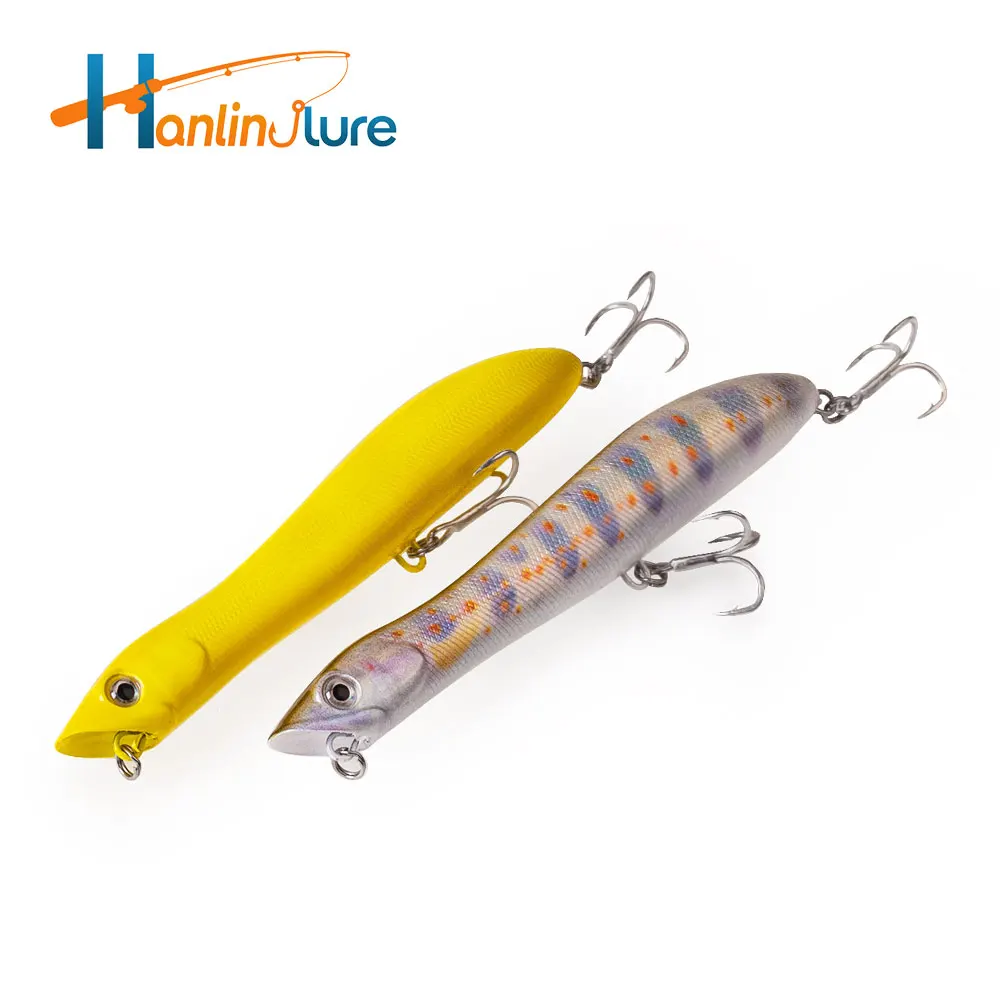 Hanlin 120mm/18g Hartplastik-Popper für Schlangenkopffische, schwimmender Topwater-Angelköder, künstlicher Hardbait, Walk-the-Dog-Rassel-Wobbler für Barsch