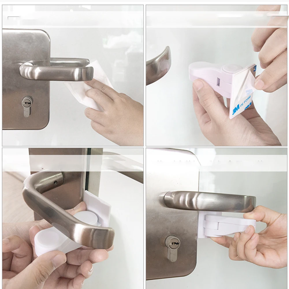 Door lock home universal ABS protection device children safety anti-open handle locks door lever lock baby kids safety doors