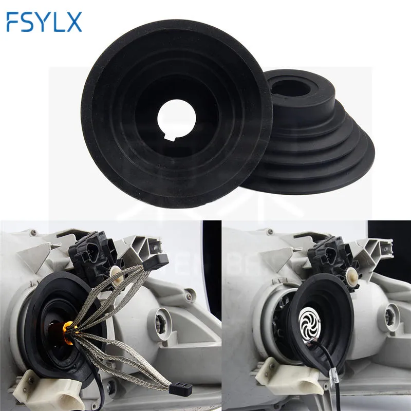 2Pcs Car Headlight Dust Covers - Universal Rubber Waterproof Seals For H1 H3 H4 H7 HB3 HB4 9005 9006 Bulbs