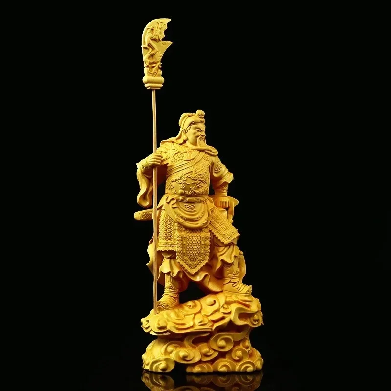 

Exquisitely Carved Solid Wood Statue of Guan Gon Buddha Statue Modern Art Sculpture Home Decoration Statue