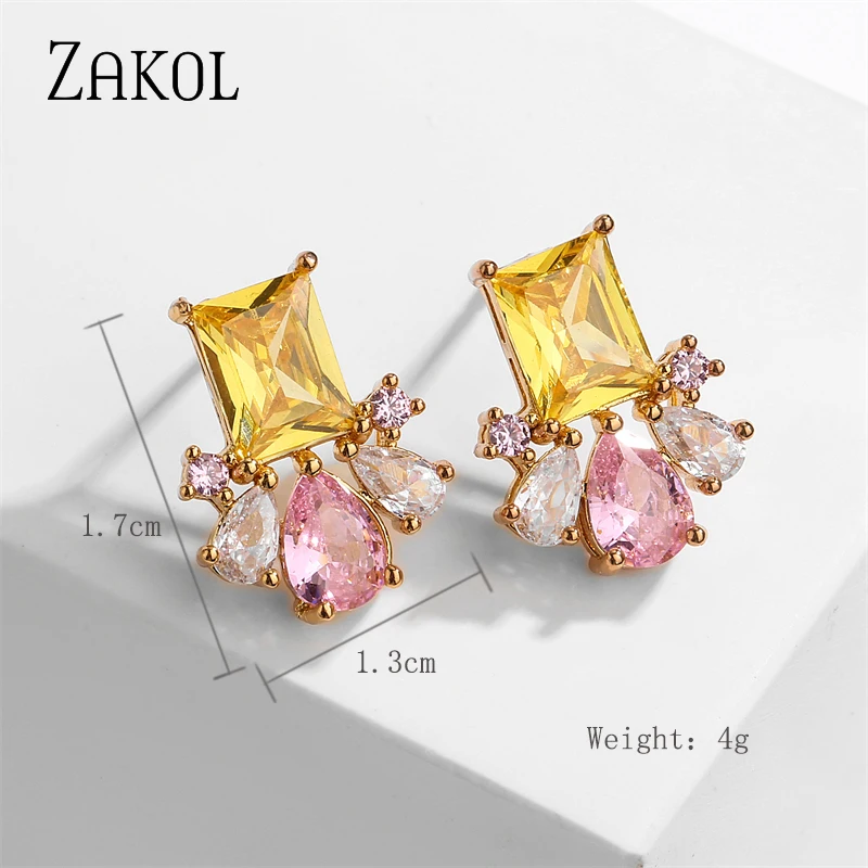 Michooyel Orecchini Floreali A Forma Di Fiore Con Zirconi Cubici - Ipoallergenici, Regalo Donna - 3