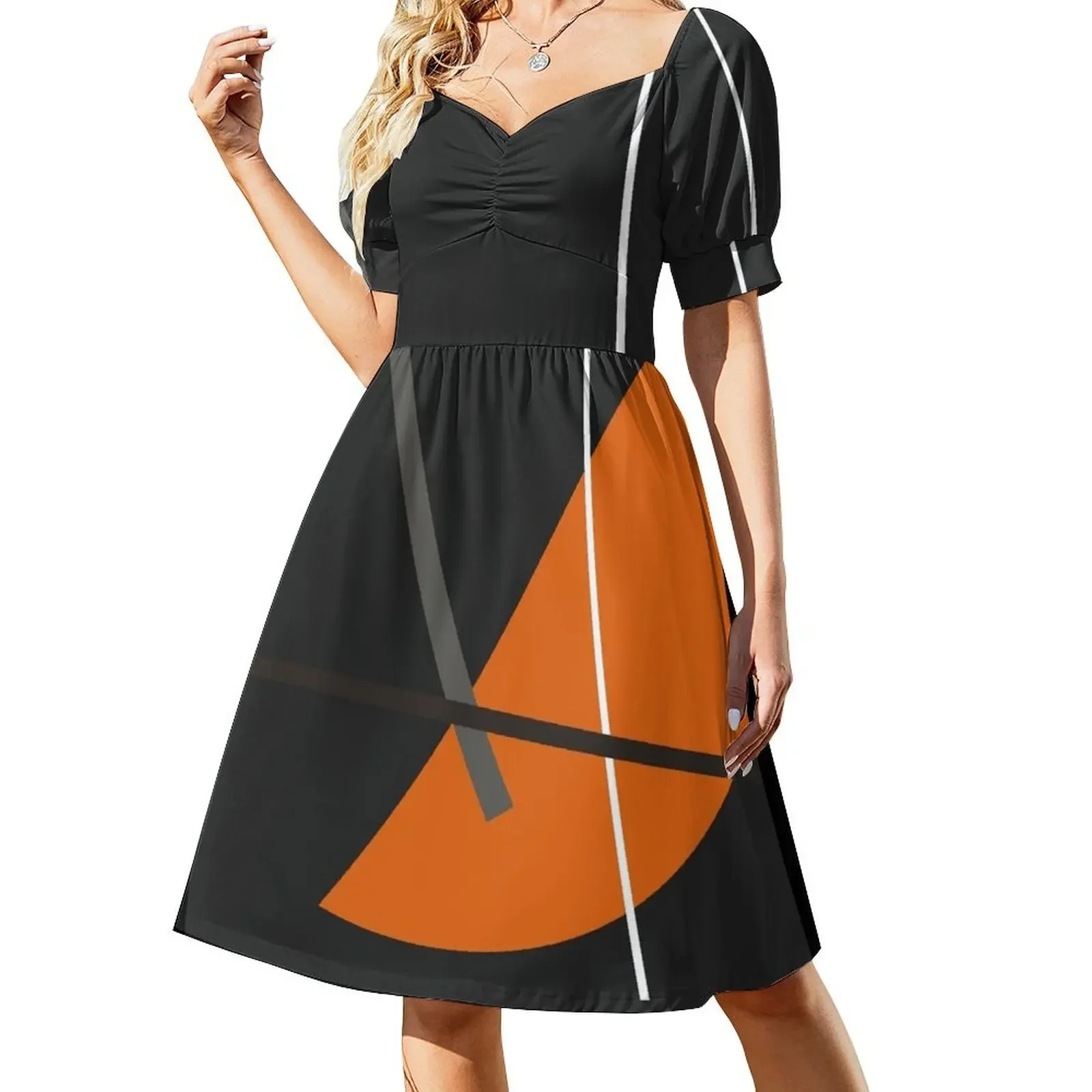 thumbnail image 1 of Vestido sin mangas con diseño geométrico abstracto n.° 8, ropa de mujer, vestido de verano, 1 of 7