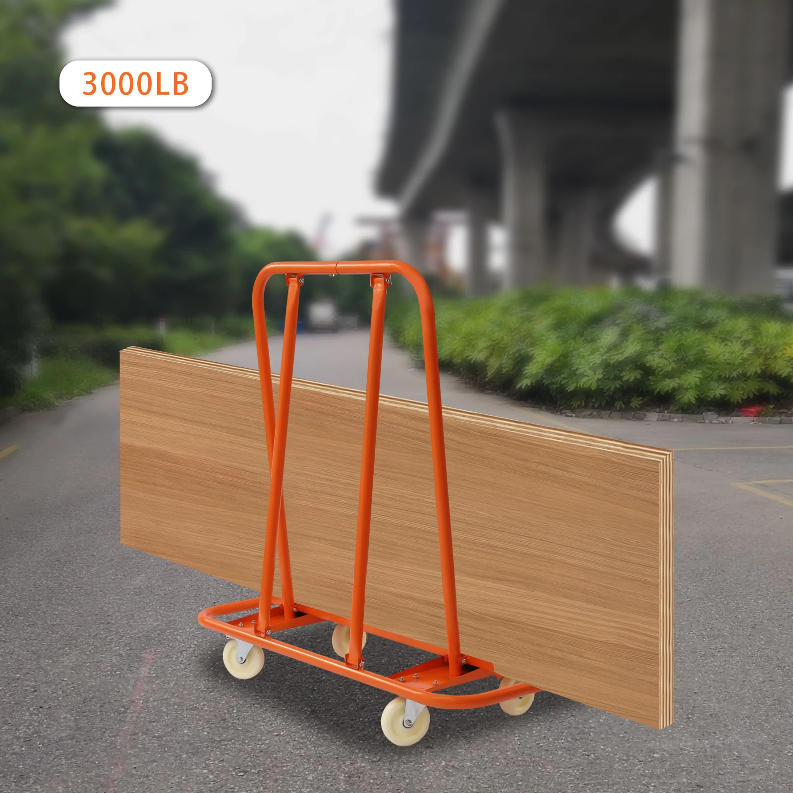 Hochbelastbarer Trockenbau-Transportwagen aus Q235-Stahl mit 1360 kg Tragkraft und 4 Schwenkrollen für die Handhabung von Wandplatten