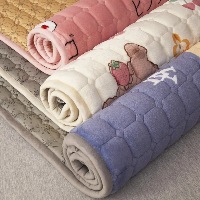 

Winter Warm Mattress Toppers Home Textile Luxury Queen Size Bed Sheet Bed Cover Folding Thin Tatami Mat Mattress Protector Cover