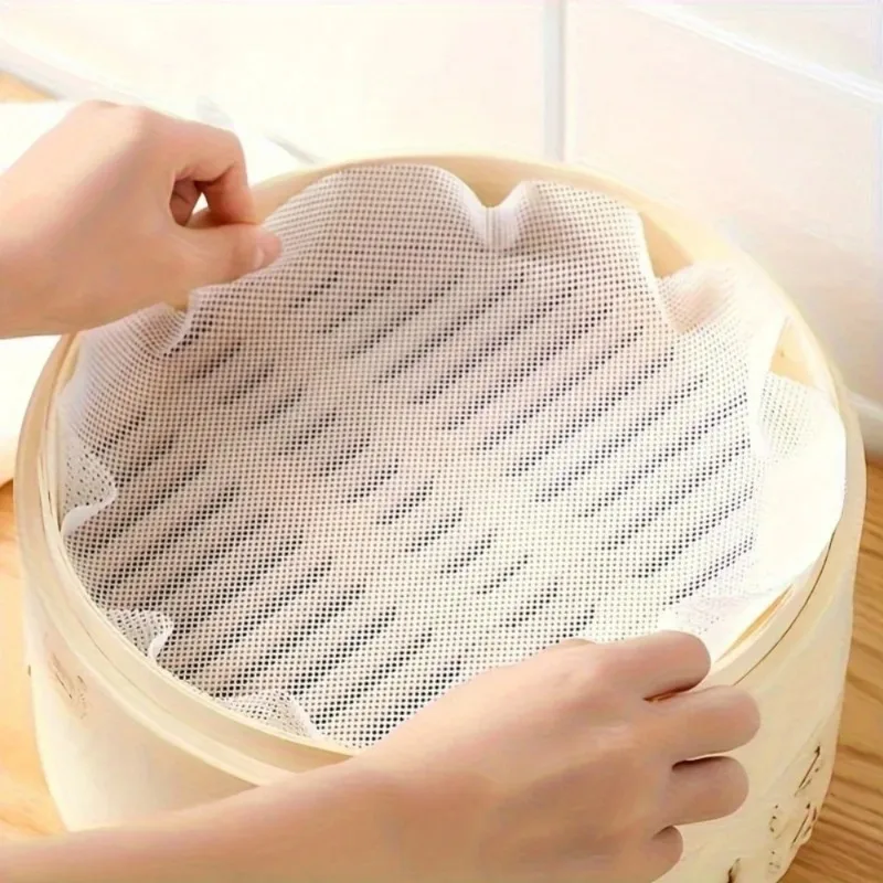 3-Pack Reusable Silicone Steamer Liners - Non-Stick Round Mats for Bamboo Steamer Cooking, Heat Resistant & Dishwasher Safe