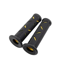 Premium 22mm Anti - Slip Motorcycle Handlebar Grips - Durable Rubber Construction for Enhanced Comfort and Control (Yellow)