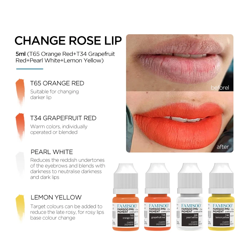 Vibrant 14-Color Permanent Makeup Pigment Set for Lips, Eyebrows, & Eyeliners