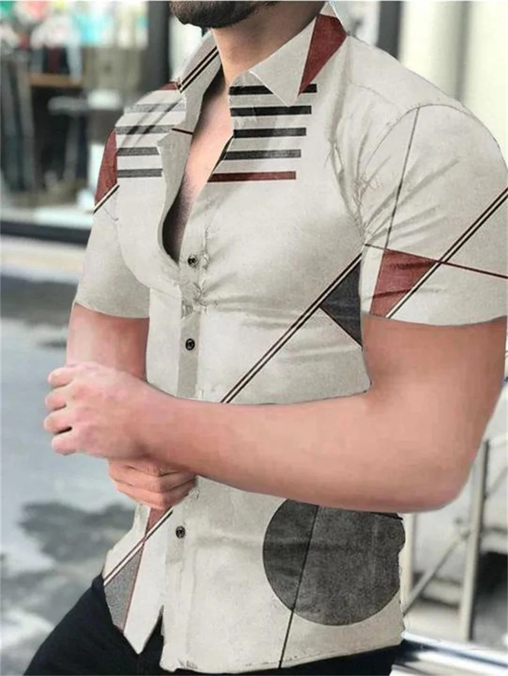 thumbnail image 1 of Camisas para hombre, estampado de leopardo, verano, frescas, informales, con estampado 3D, camisas de playa hawaianas, camisa de manga corta con solapa, ropa de calle para hombre y mujer, 1 of 5