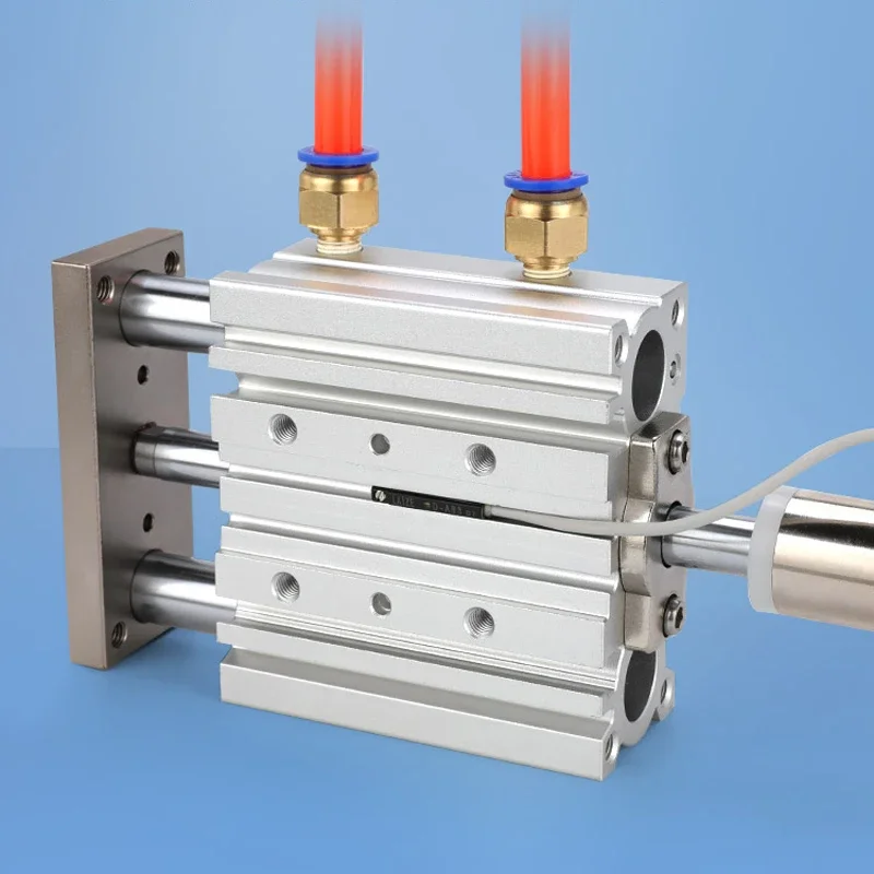 SMC Type With guide rod stroke adjustable three-axis cylinder three-rod MGPMJ series 12/16/20/25*32X40X50-20/30-XC8