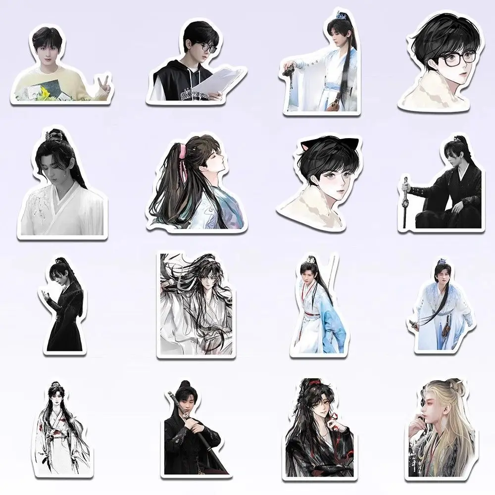 10/55개 TV 드라마 캐릭터 청이 중국 남성 배우 신규 핫 애니메이션 그래피티 스티커 여행가방 노트북 아이패드 스티커 팬 장난감