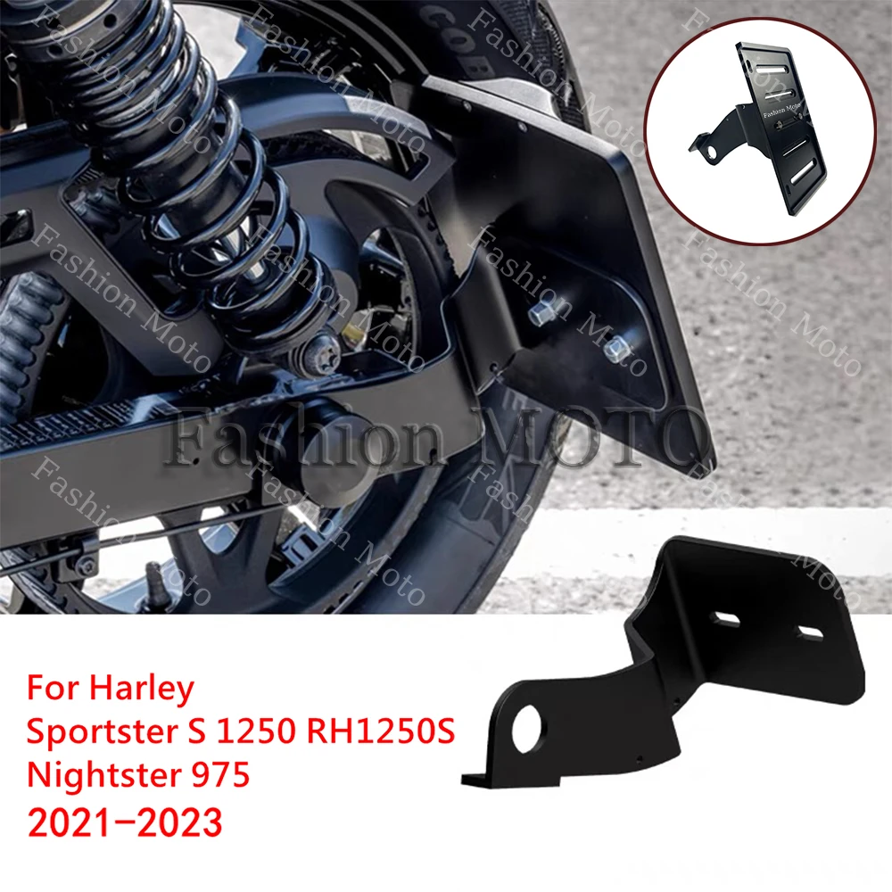 

Motorcycle Side Mounting License Plate Holder For Harley Nightster 975 22-UP RH975 Registration Bracket Support Frame Accessory