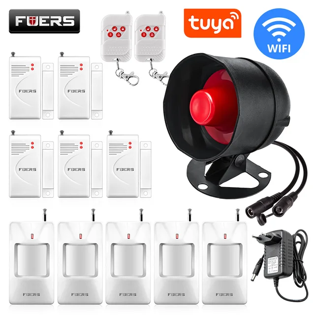 Fuers WIFI Tuya Smart Alarm System Siren Speaker Loudly Sound Home Alarm System Wireless Detector Security Protection System 1