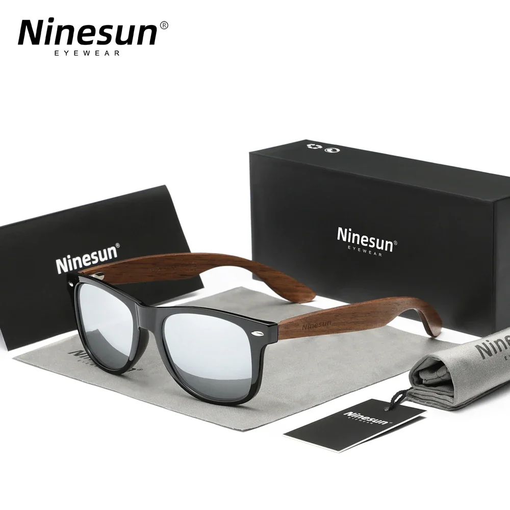 

Очки солнцезащитные Ninesun мужские с поляризацией, ореховые модные солнечные очки ручной работы с защитой UV400, в стиле ретро, для вождения