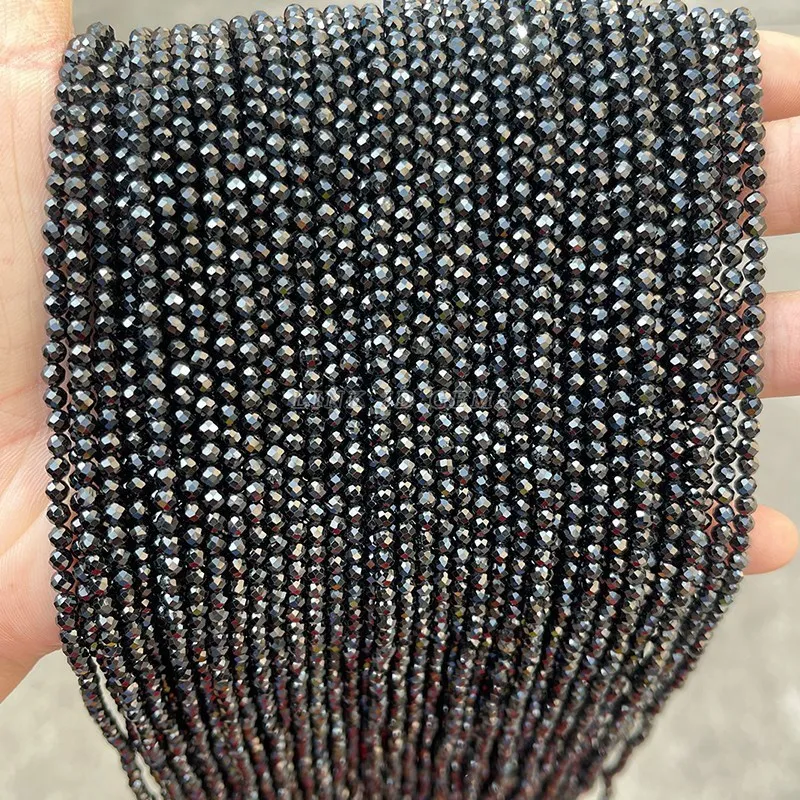 GEM-Inside Black Spinel Gemstone Loose Beads 2X4mm Natural