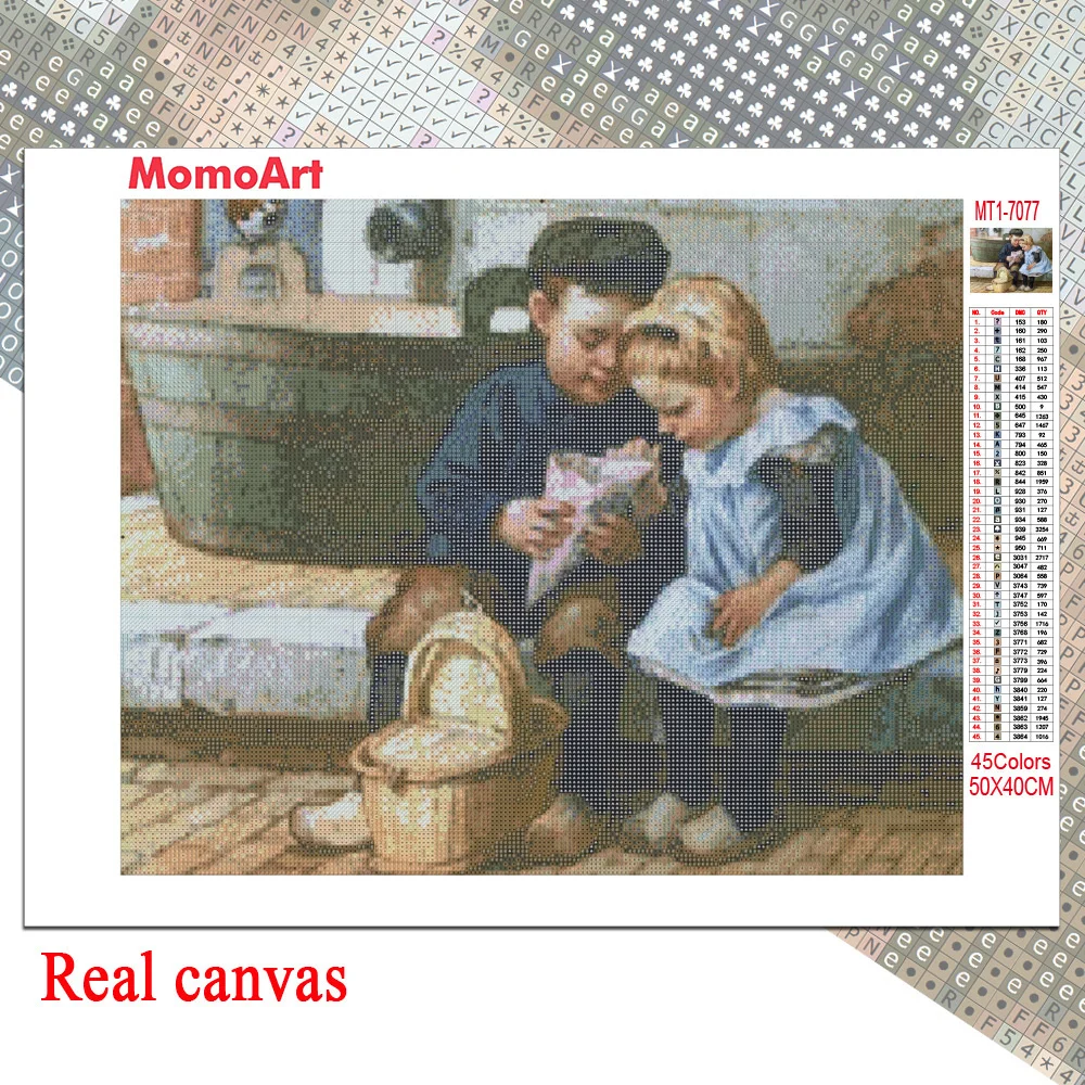 MomoArt Diamond Painting Kid Rhinestone Picture Diamond Embroidery Portrait Mosaic Full Square 5D New Art Home Decor diamond painting