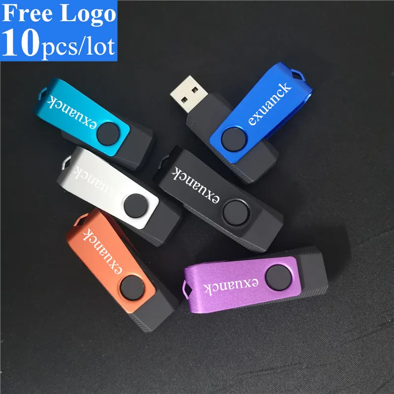10pcs/lot Usb Flash Drives 128 Gb Metal Usb Disk Pendrive 64gb 32gb Memory Stick 8gb/4gb/16gb
