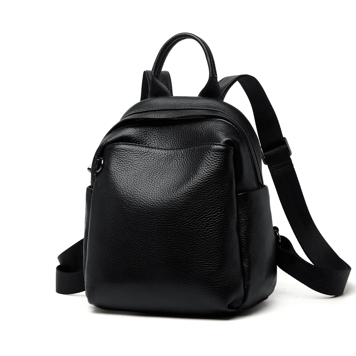 Limited Solid Women Full 100% Genuine Leather Backpacks Black Backpack Soft Skin Travel Functional Student Mochilas Mujer#SC1535 2