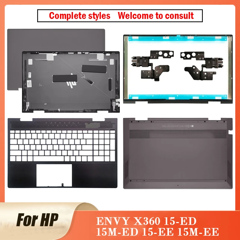 Nuovo Per Hp Envy X360 15-Ed 15M-Ed 15-Ee 15M-Ee Laptop Lcd Cover Posteriore Lunetta Anteriore Cerniere Palmrest Bottom Case L93204-001 Marrone
