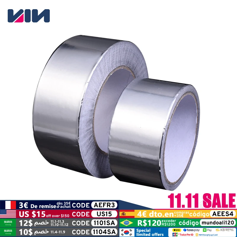 Aluminium Foil Adhesive Sealing Tape Thermal Resist Duct Repairs Adhesive Copper Foil Tapes With