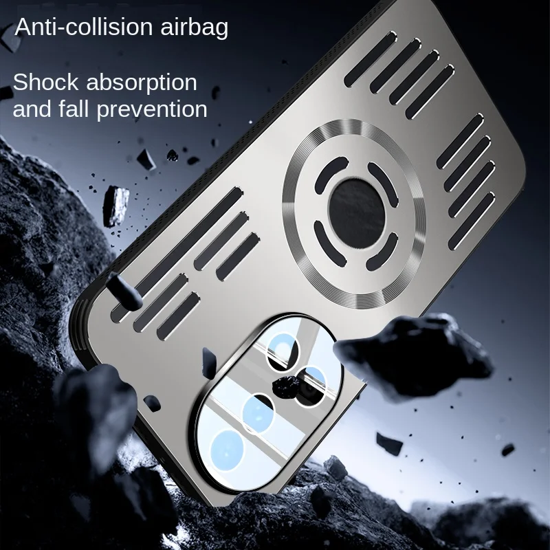 Enhanced Hard Metal Protective Back Cover with Heat Dissipation and Wireless Charging Compatibility