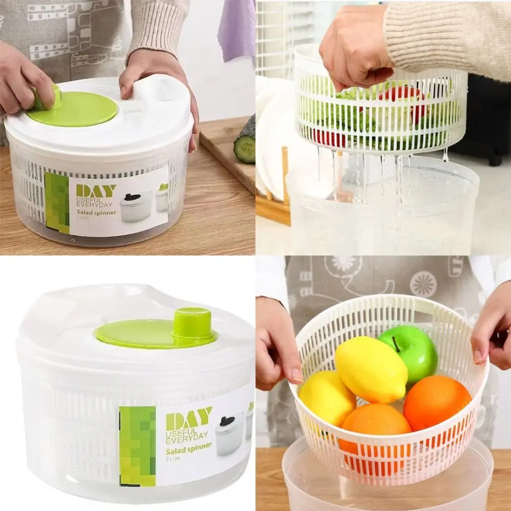 Large Capacity Salad Spinner Quick Drying Multifunction Leafy Vegetables Washer Dryer Manual Vegetable Fruit Food Dehydrator