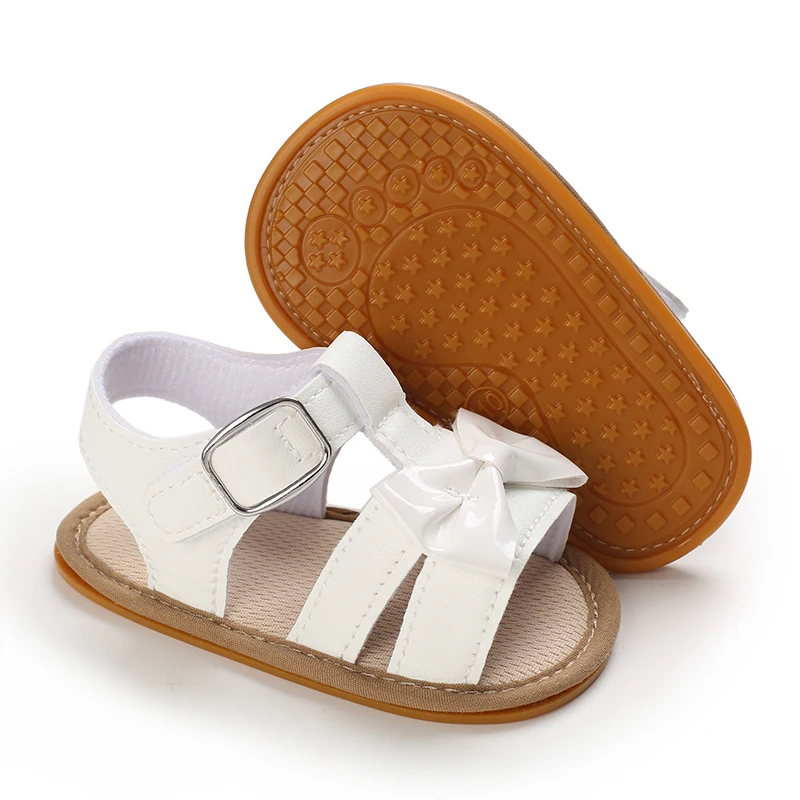 0-18M Baby Open toed Bow Summer Sandals Princess Casual Soft Rubber Bottom Non slip Sandals