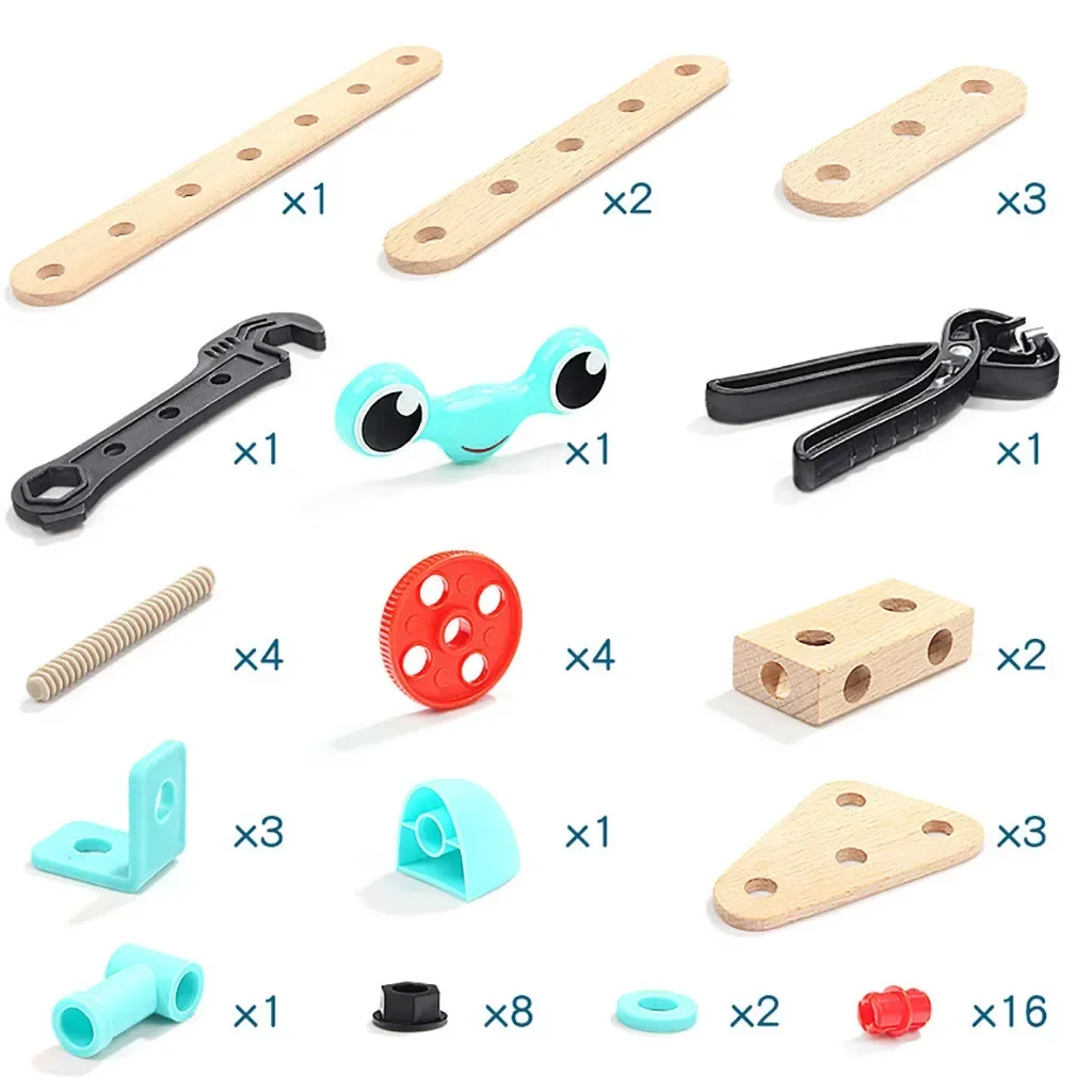 재미있는 DIY 어린이 역할 놀이 조합 분해 나사 너트 수리 도구 상자 조립, 클래식 어린이 교육 소년 장난감