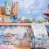 6 style 80mm * 2m large-size background non cyclic pattern Washi tape DIY handmade material scrapbook decorative material 4