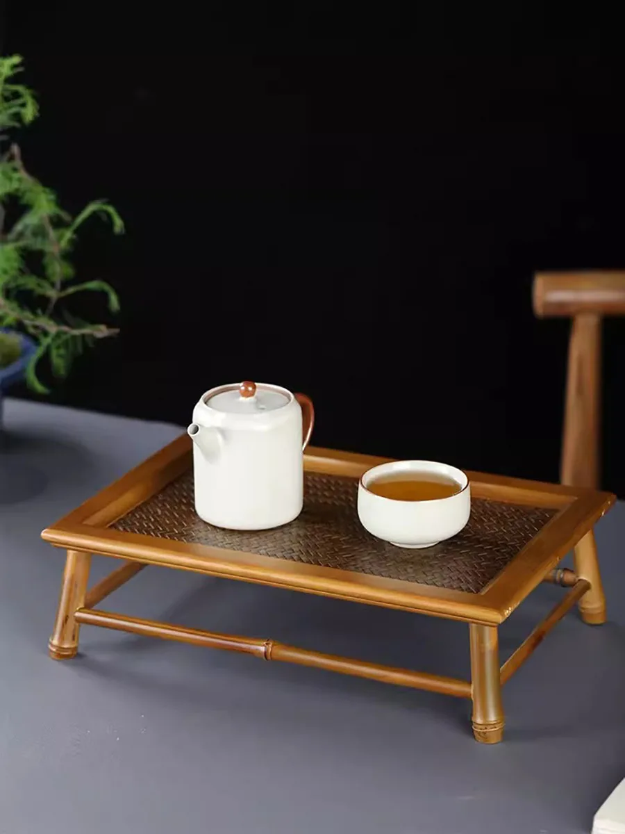 Handmade Bamboo Tea Table, Tea Tray, Dry Brewing Table, Pot Holder, Tea Set Storage, Tea Sea Storage Rack, Cup Holder