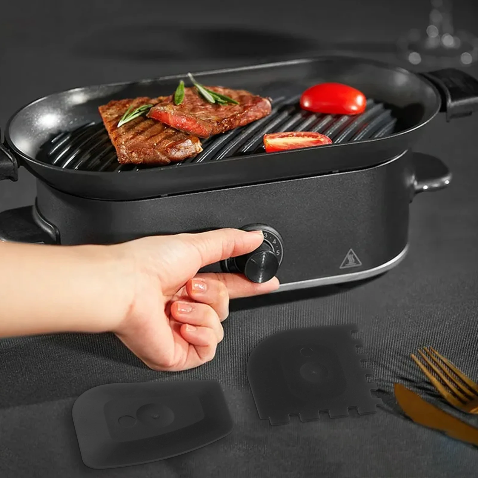 Grill Pan Scraper Tool 2Pcs Griddle Scraper Set Kitchen For Cleaning Cast Iron Skillet Frying Pans Griddles Serrated And