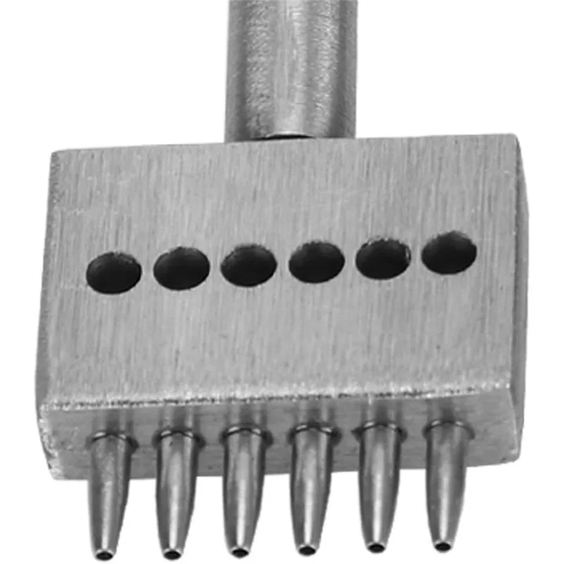 A15F-3Pcs 가죽 포크 펀치 도구 세트 2/4/6 포크 공예 스티칭 재봉 레이싱 구멍 펀치 도구 가죽 도구 사용하기 쉬운 실버