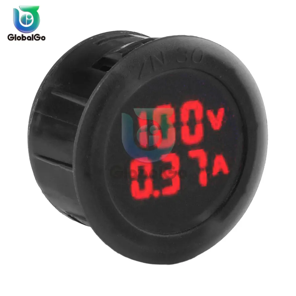 DC100V 1A 10A 50A 100A Digital Voltmeter Ammeter Circular Voltmeter Car Voltage Current Meter Volt Detector Tester Monitor Panel image 2