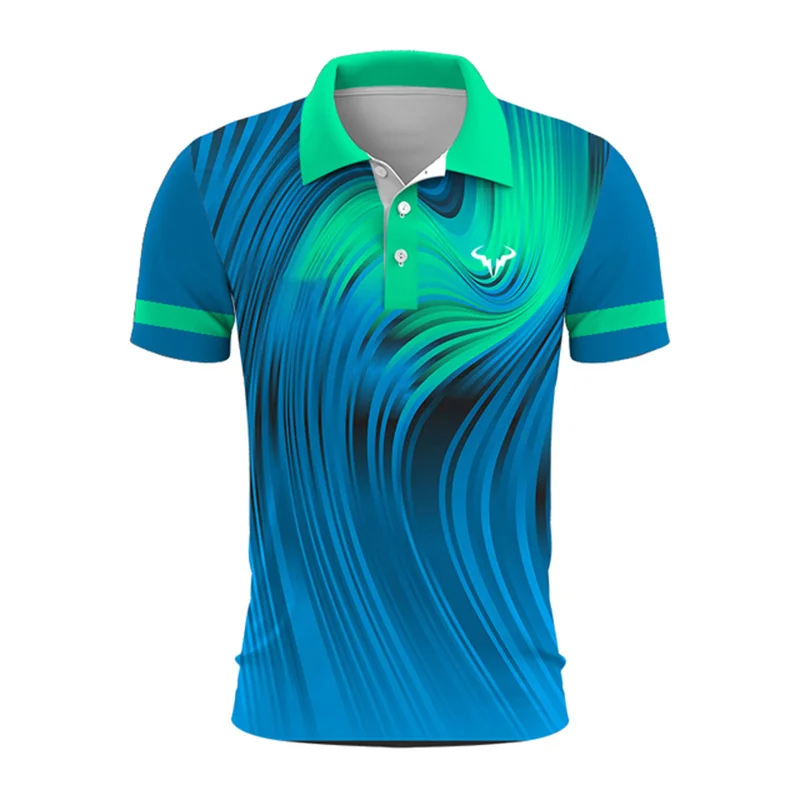 New 3D Printed Striped Style Men Polo Shirt Fashionable Golf Tennis Lapel Short Sleeved Top Loose and Breathable Summer Clothing 12 S62fba17f76e74a12b89b6b1db81eb7115