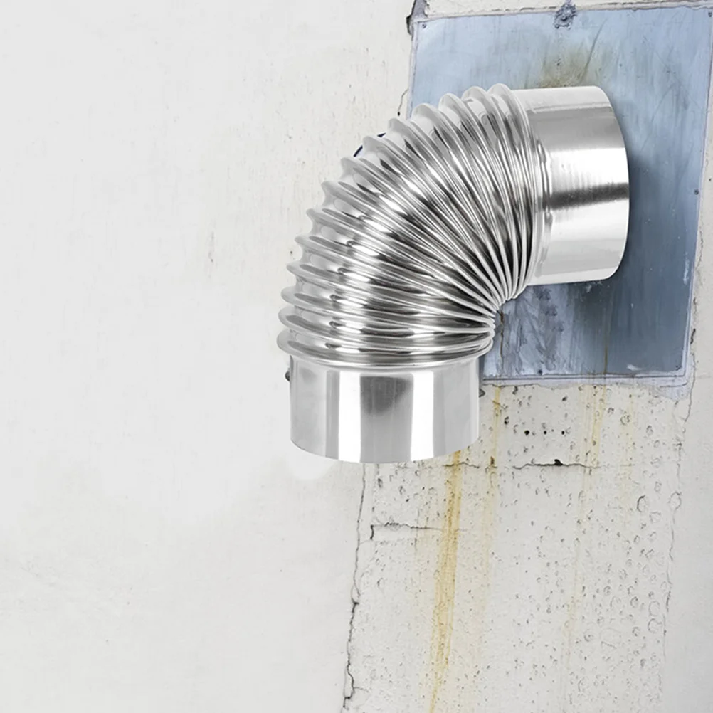 

Metal Stove Pipe Elbow Gas Water Heater Stainless Steel Exhaust Trachea Check Valve 90° 500 Straight Smoke Chimney Duct
