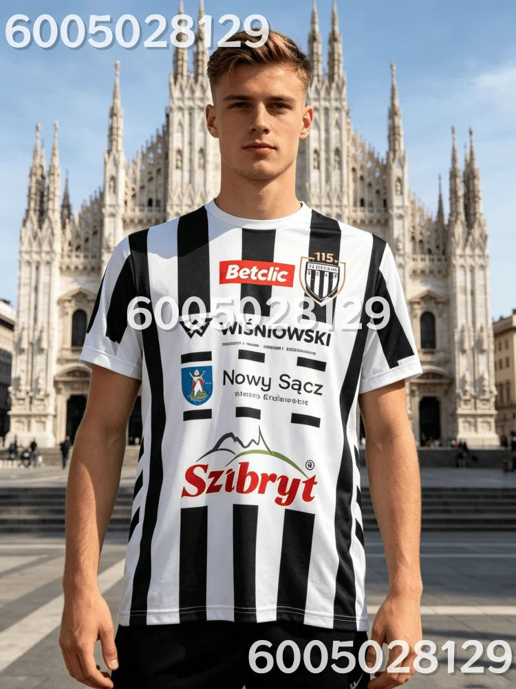2026 Neues Polnisches Herren- und Kinder-Fußball-Schnelltrocknendes Sport-T-Shirt Sandecja Nowy Sącz Fußball-Trikot Spezielle Familien-Kinder-Shirts