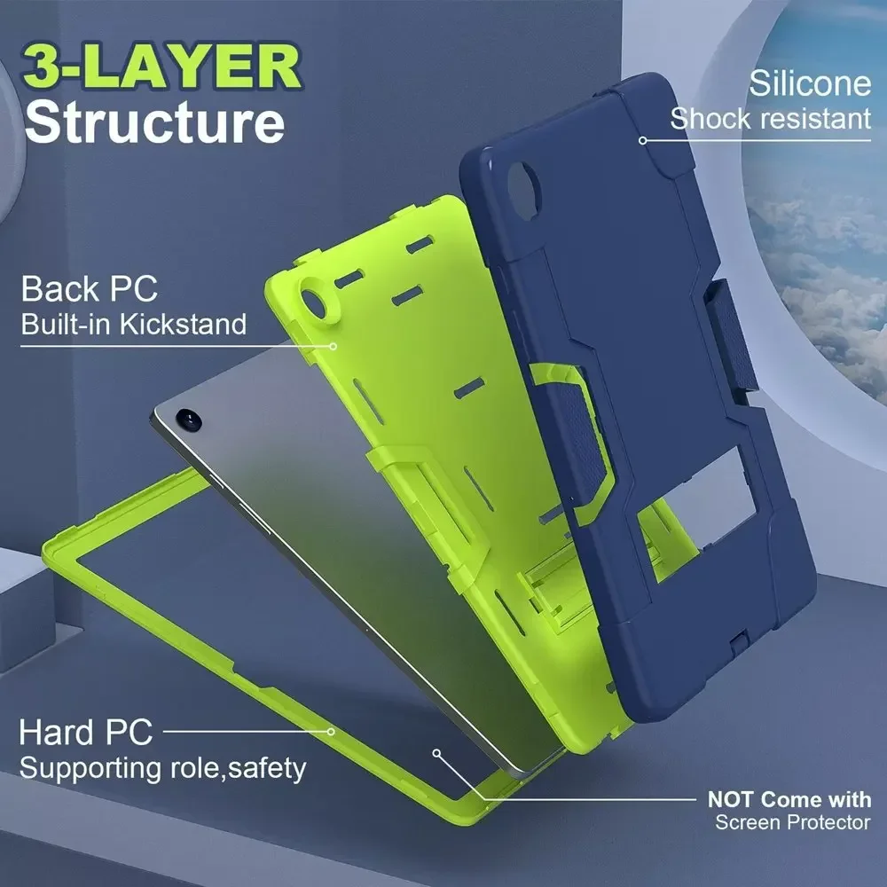 Rugged Silicone + PC Armor Tablet Case