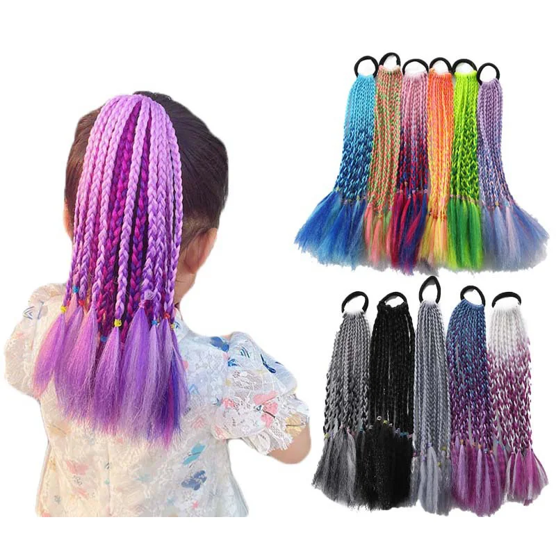 أربطة رأس ملونة على شكل ذيل حصان للفتيات ، ضفائر متسخة ، ربطة عنق ملتوية ، أربطة مطاطية ، إكسسوارات شعر للأطفال ، أغطية رأس للأميرة ، جديد ، 1