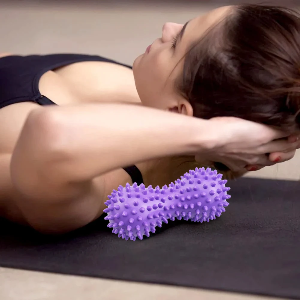 Peanut Massage Spiky Ball Peanut Massage Roller Deep Tissue Ball Trigger Point Hedgehog for Hand/Foot