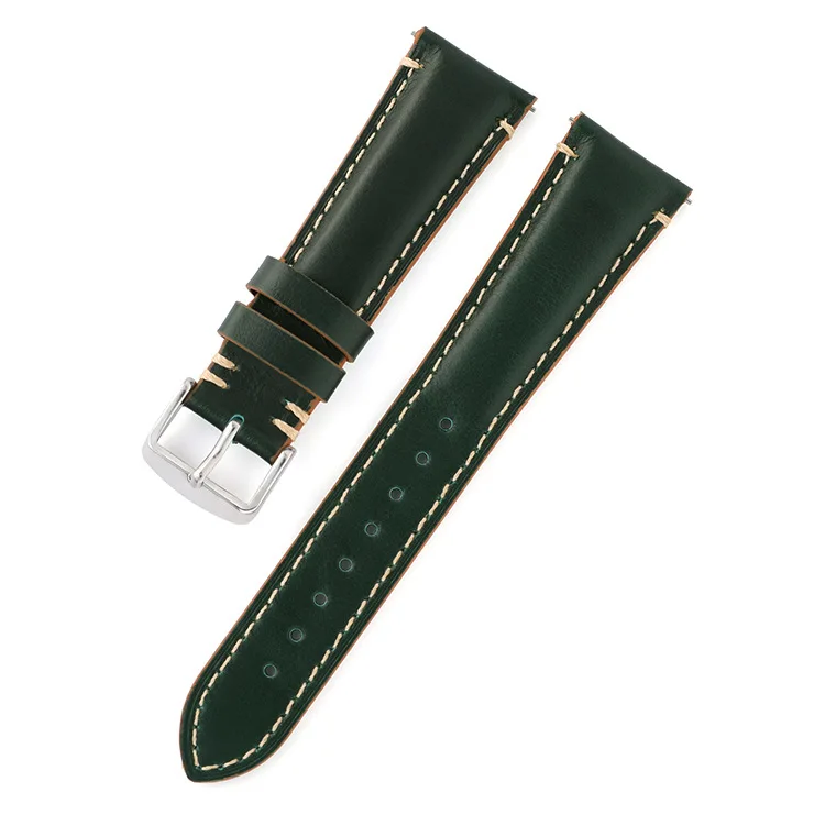 Elegant Horse Leather Watch Strap - Premium Smartwatch Band Accessories, Available in 20mm, 22mm, and 24mm Sizes