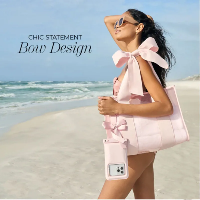 Canvas Tote Bag Summer Clear Pink Beach Bag Women Large Capacity 0.8MM PVC Handbag Bubble Soap Tote Bag with Bow
