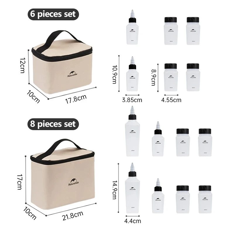 Spice Container Naturehike Camping Portable Spice Cruets Seasoning Jar Pouch Condiment Bottles Set Container BBQ Organizer For Outdoor Picnic
