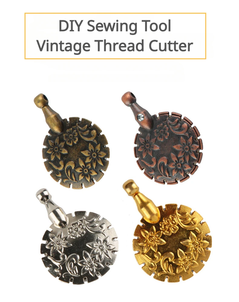 Description Picture 2 of itemPractical Vintage Thread Cutter Pendants Antique Thread Cutter Metal Yarn Cutter for Home Needlework DIY Craft Tools Sewing Tool